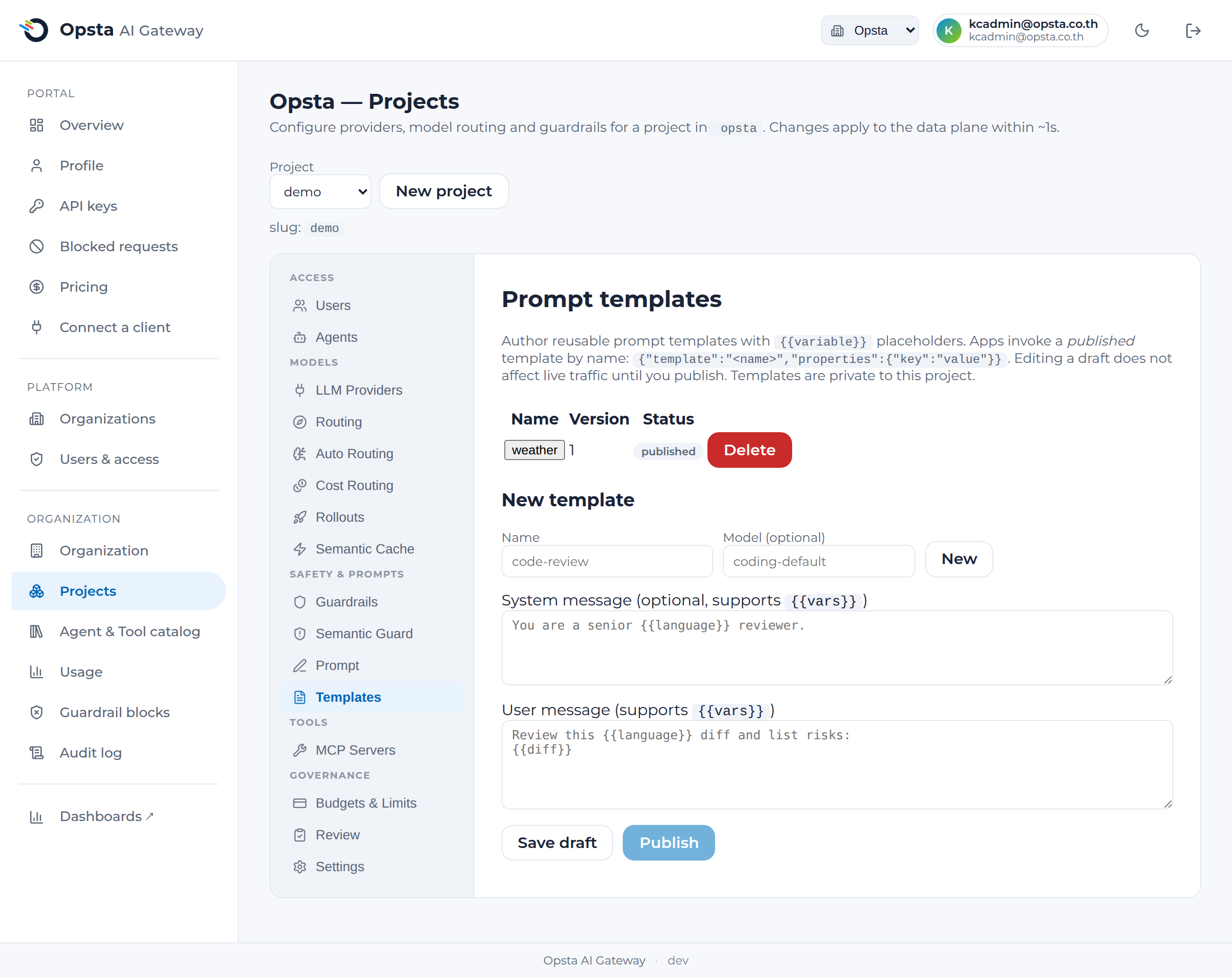 The Templates tab